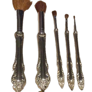 Vintage silver plated antique brush set 5 pieces 3